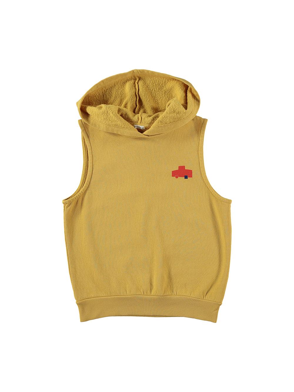 MUSTARD YELLOW CAR HOODED VEST
