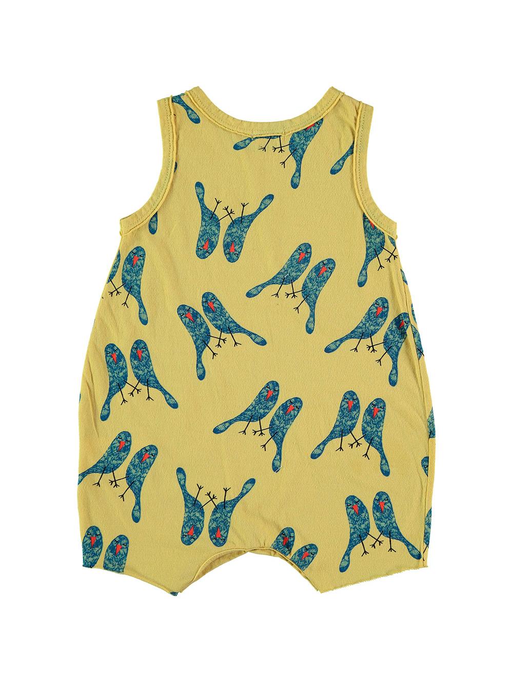 MONO TIRANTES ESTAMPADO PÁJAROS DORMIDOS AMARILLO