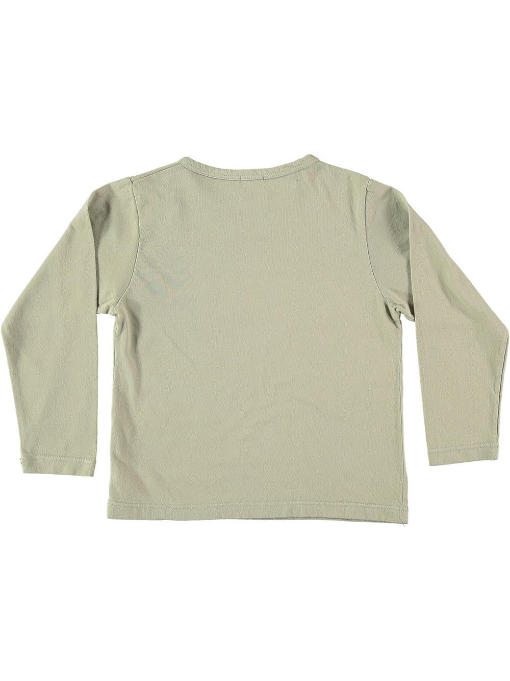 LIGHT GREEN LONG-SLEEVED T-SHIRT WITH KEYCHAIN