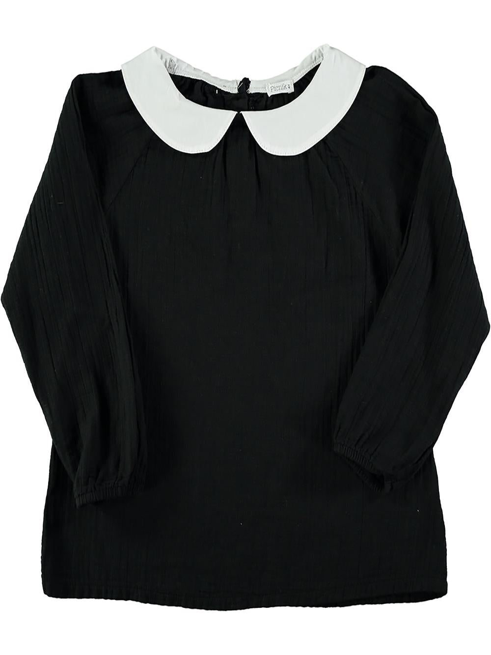 camisa-niña-manga larga-negro