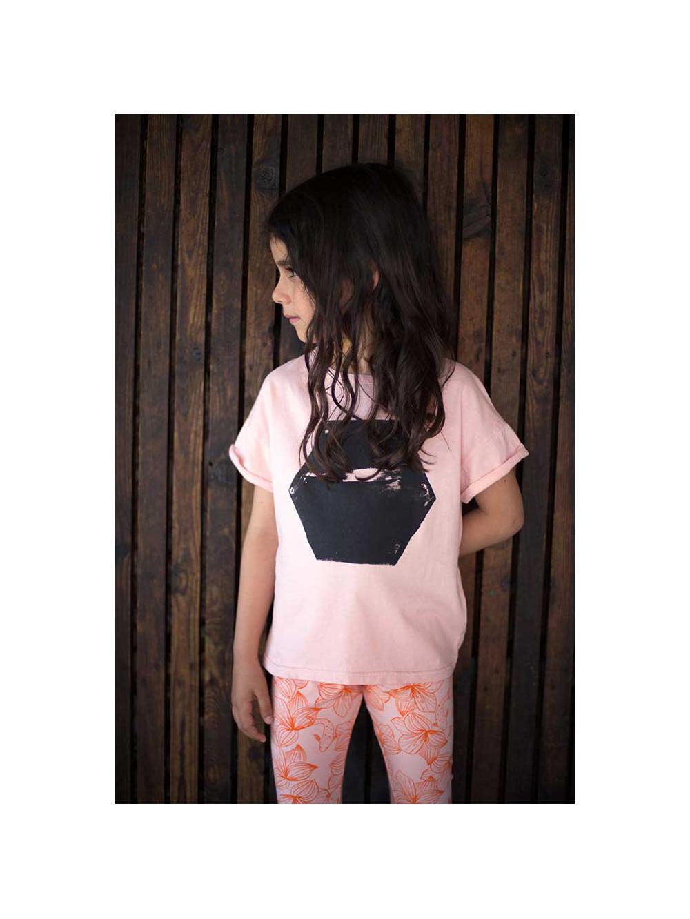 CAMISETA MANGA CORTA DOBLADA HEXÁGONO SALMÓN