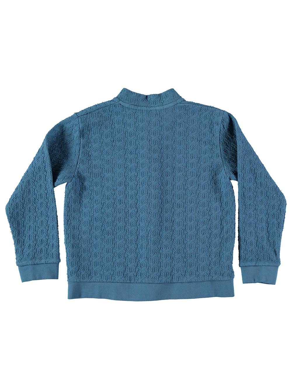 JERSEY CREMALLERA BORDADO ROMBOS AZUL