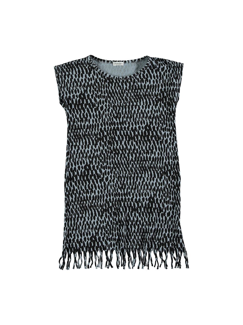VESTIDO ESTAMPADO ANIMAL PRINT FLEQUILLO GRIS