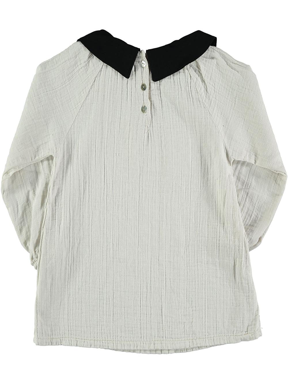 CAMISA BLANCA CUELLO NEGRO