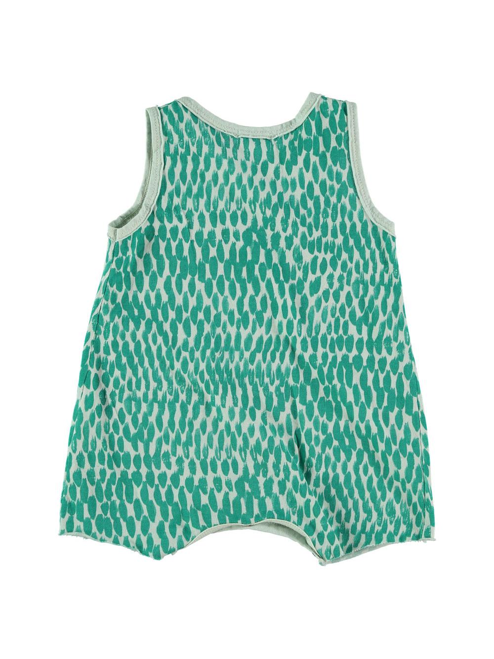 ANIMAL PRINT GREEN SUSPENDED JUMPSUIT