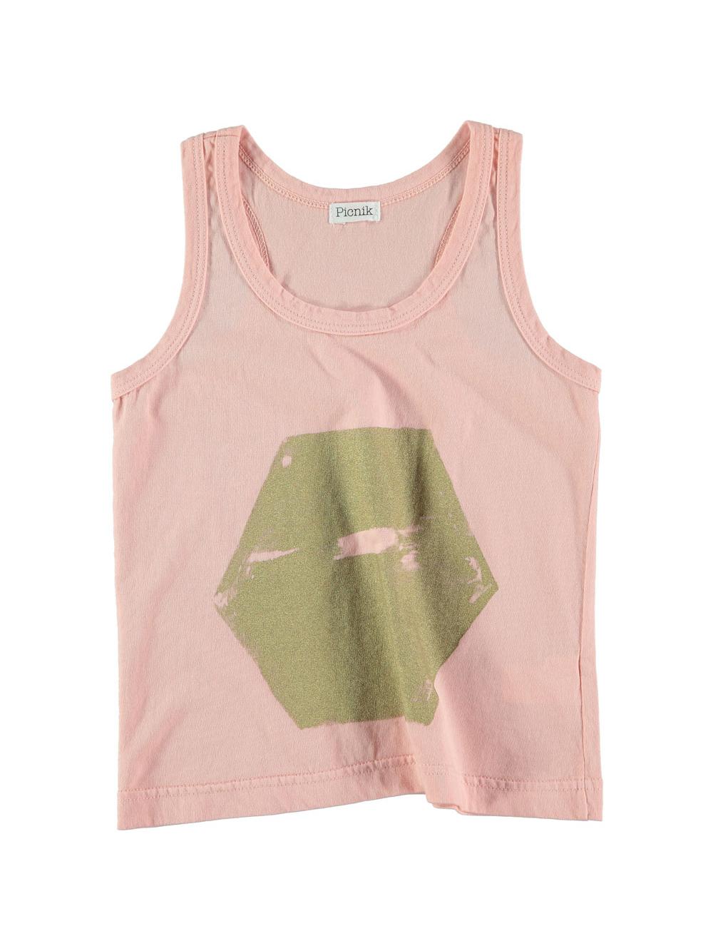 CAMISETA TIRANTES HEXÁGONO SALMÓN