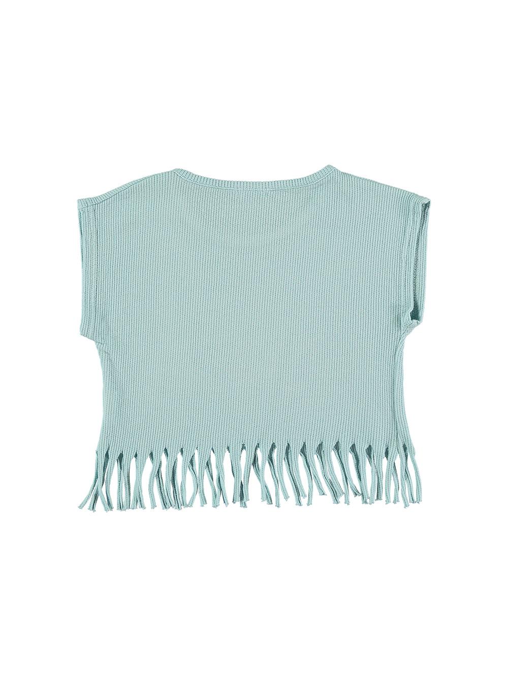 CAMISETA CROPPED NUBE Y NOTAS AZUL