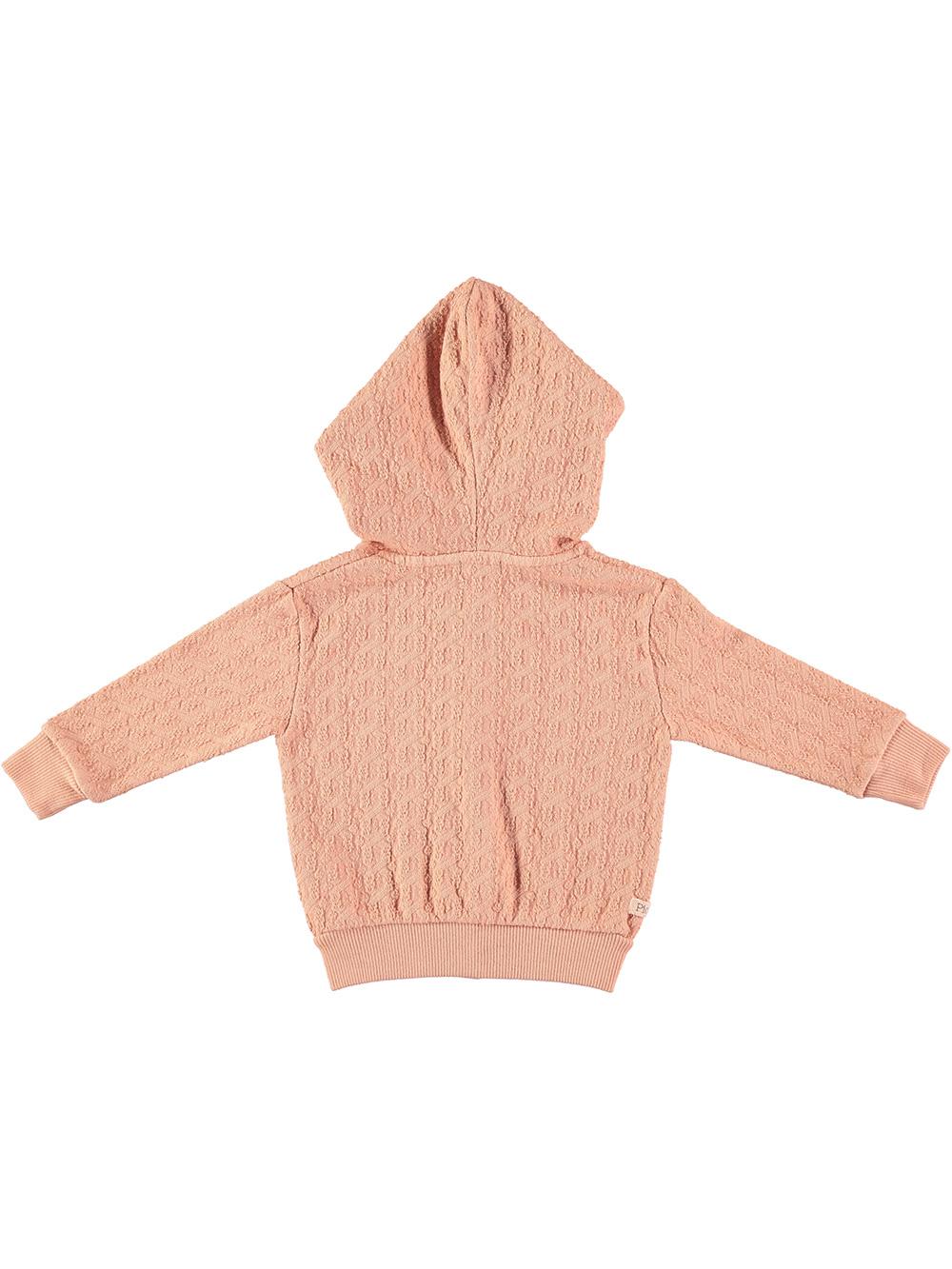 SUDADERA BEBÉ CAPUCHA BORDADO CERRADURA ROSA