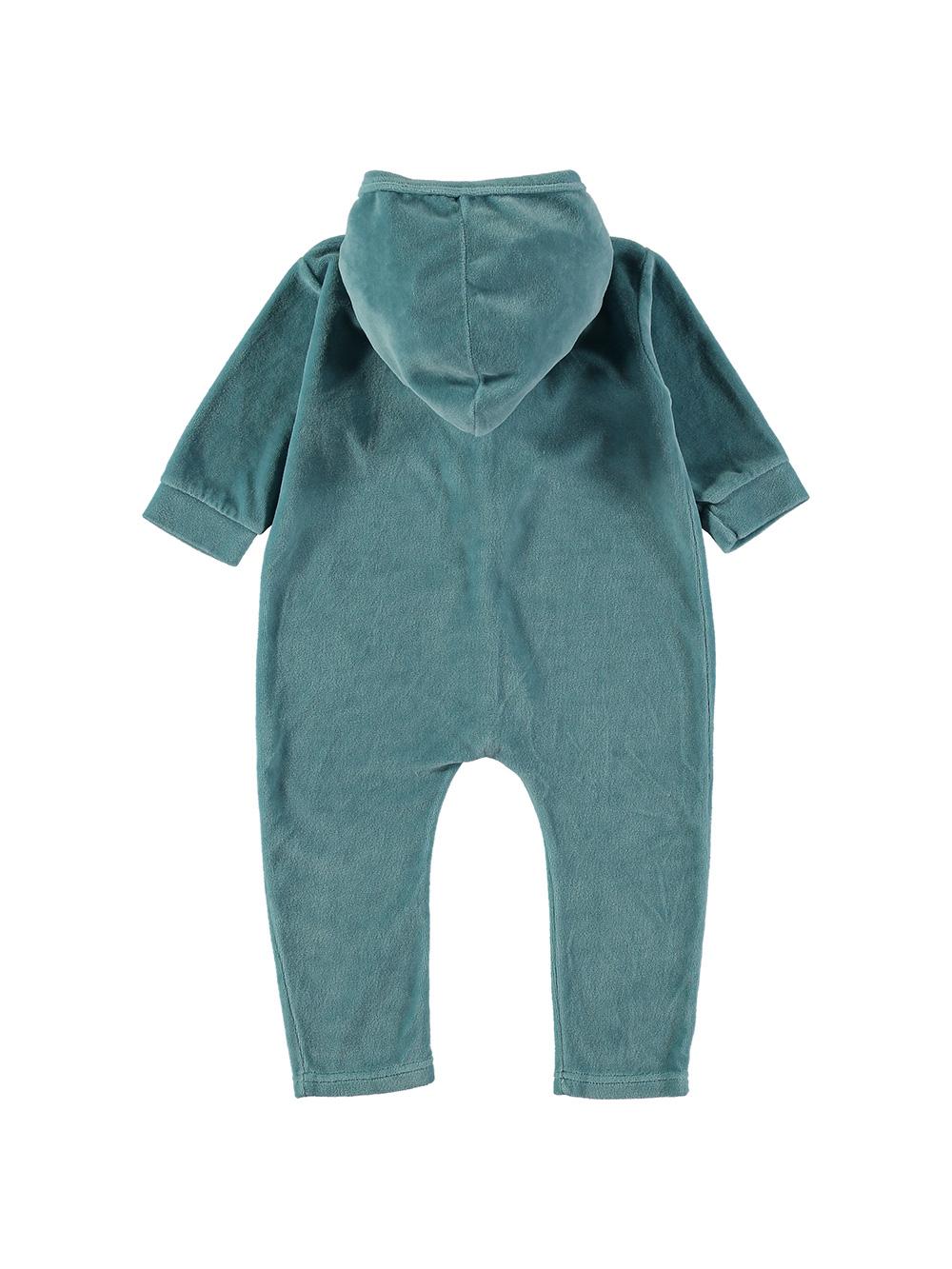 MONO TERCIOPELO CAPUCHA FLORES AZUL