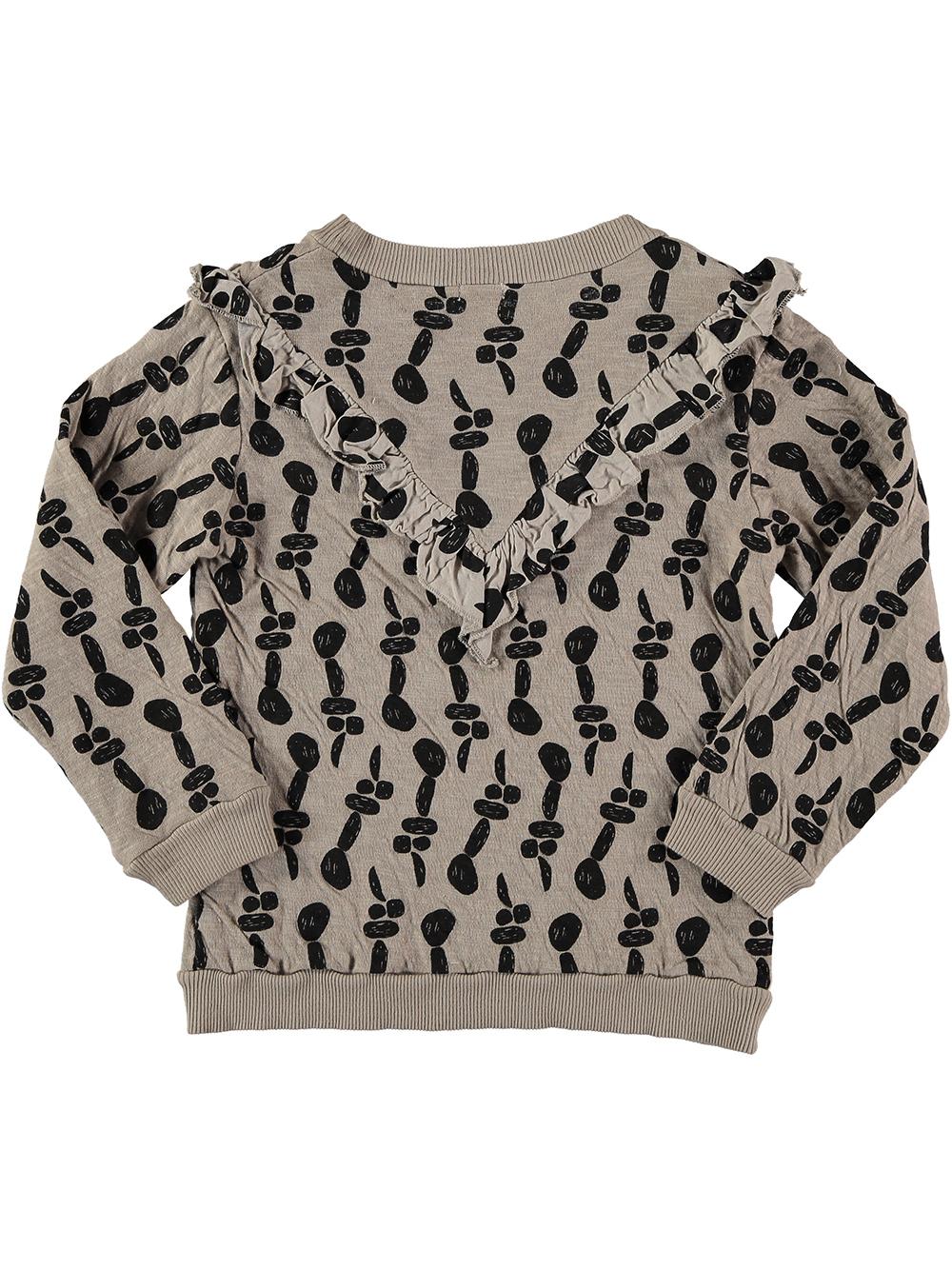 SUDADERA VOLANTE ESTAMPADO PIEDRAS CAMEL