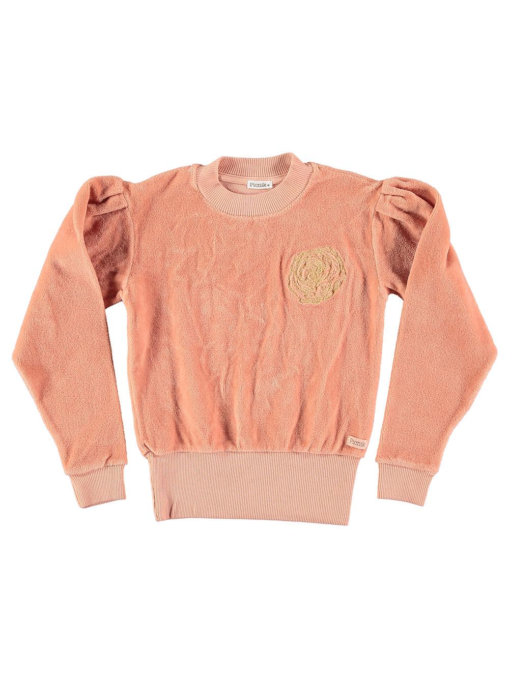 JERSEY ROSA CLARO TERCIOPELO CRUZADO BORDADO ROSA