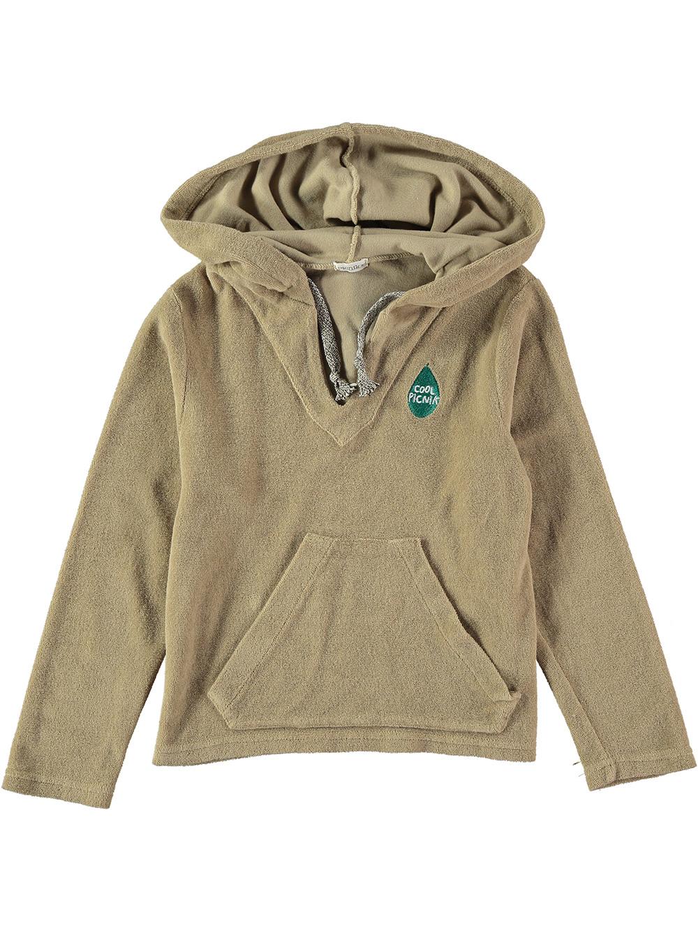 SUDADERA CON CAPUCHA COLOR CAMEL