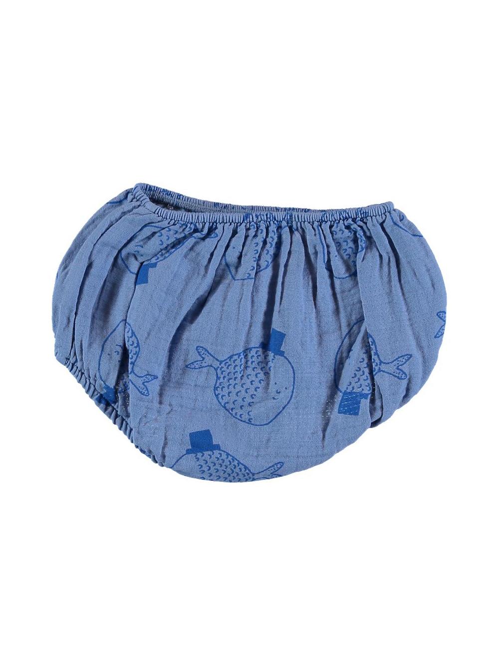 CUBREPAÑAL ESTAMPADO PECES Y SOMBREROS AZUL