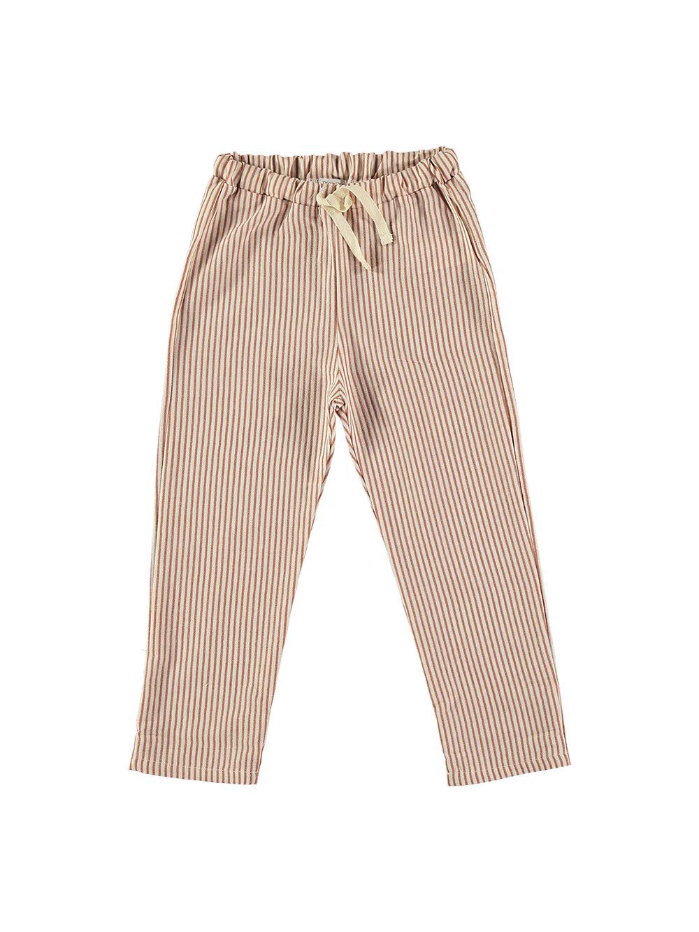 PANTALÓN RAYAS ROJO Y BLANCO CORDÓN Y BOLSILLOS