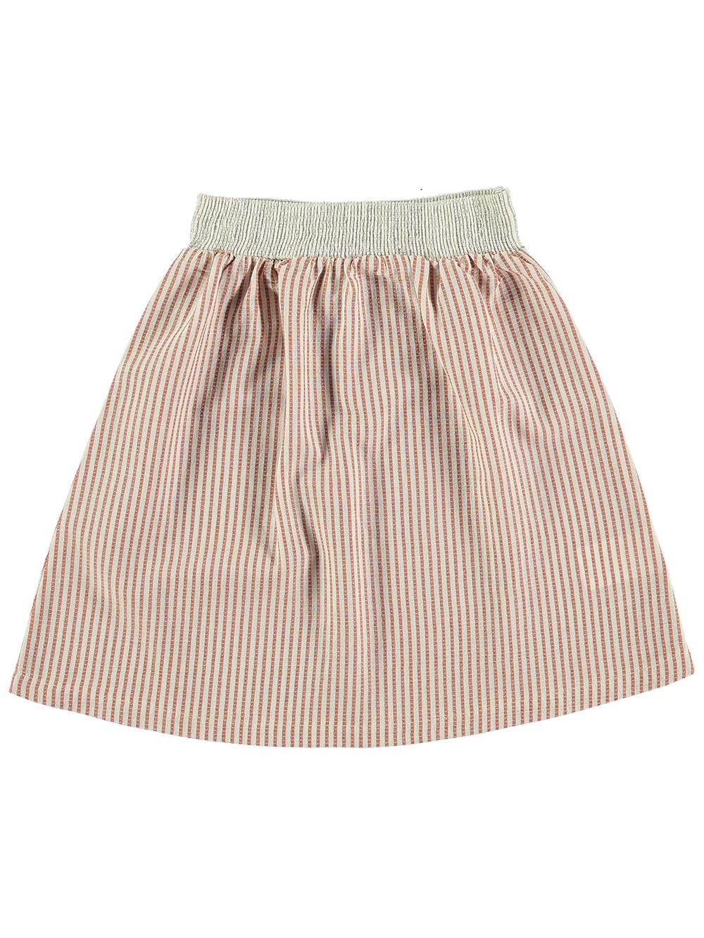 FALDA RAYAS ROJA Y BLANCA CINTURA ELÁSTICA PLATA