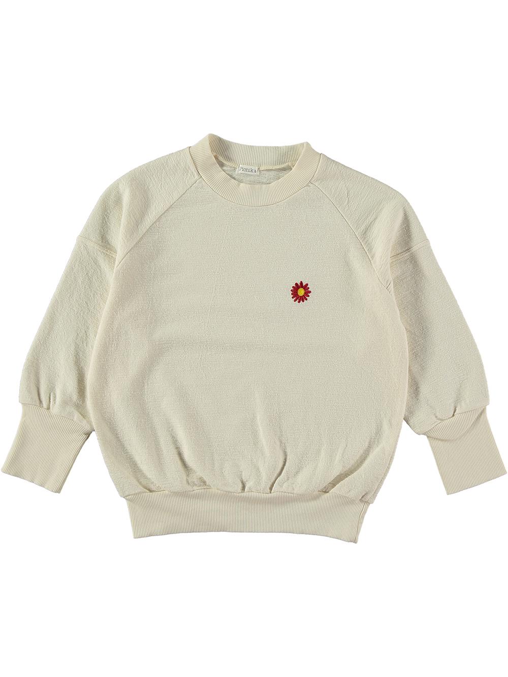 SUDADERA BLANCA CON BRODADO SOL