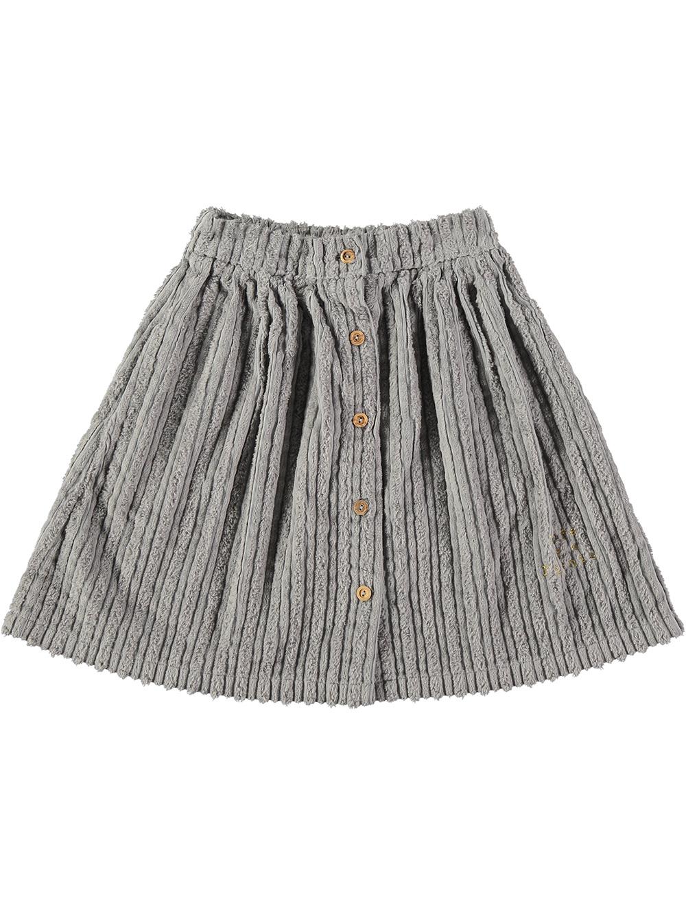 LIGHT GRAY CORDUROUS BUTTON SKIRT