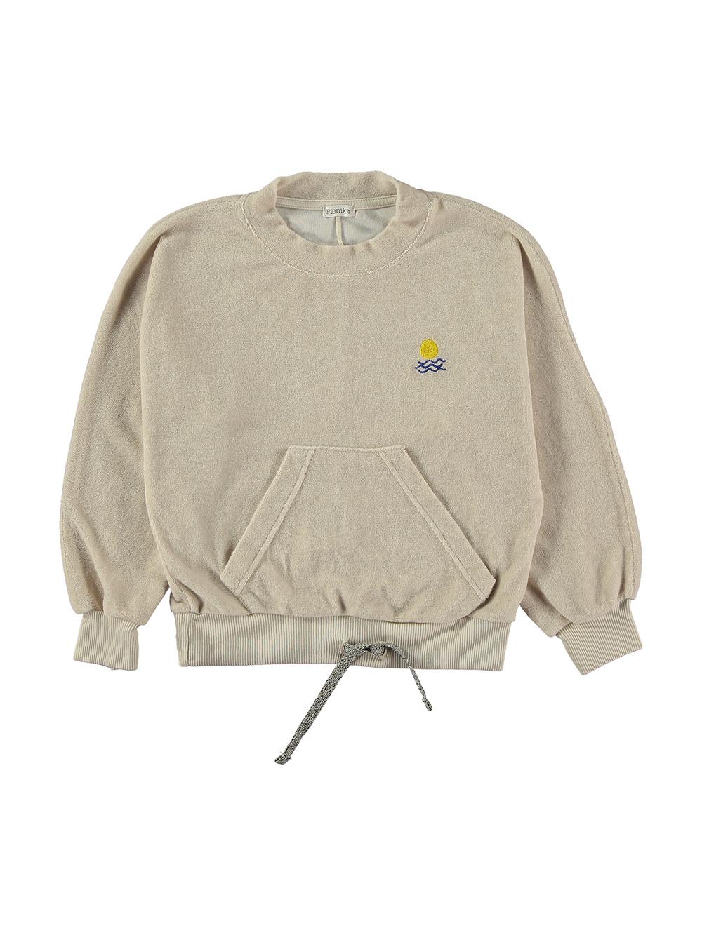 SUDADERA CRUDO BRODADO SOL Y MAR