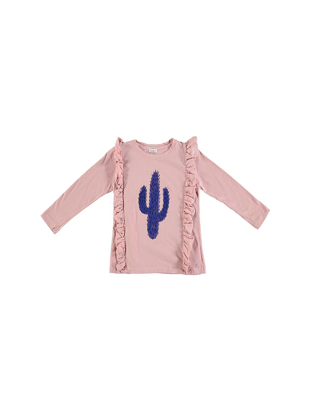 CACTUS PINK RUFFLED T-SHIRT