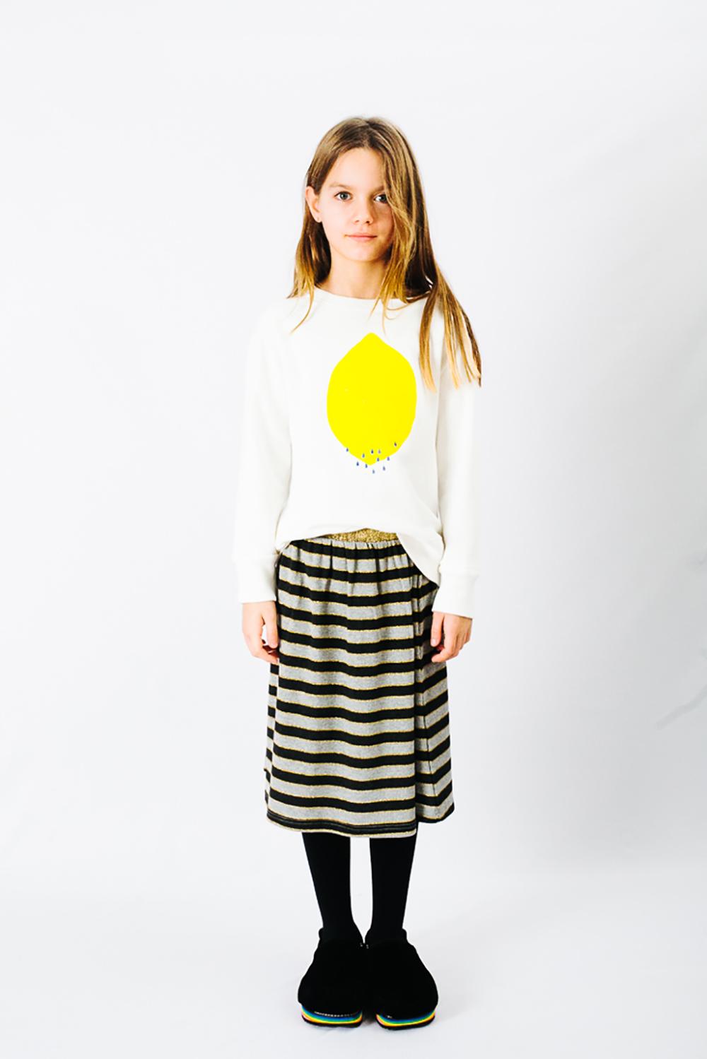 GOLDEN RUBBER MULTISTRIPED SKIRT