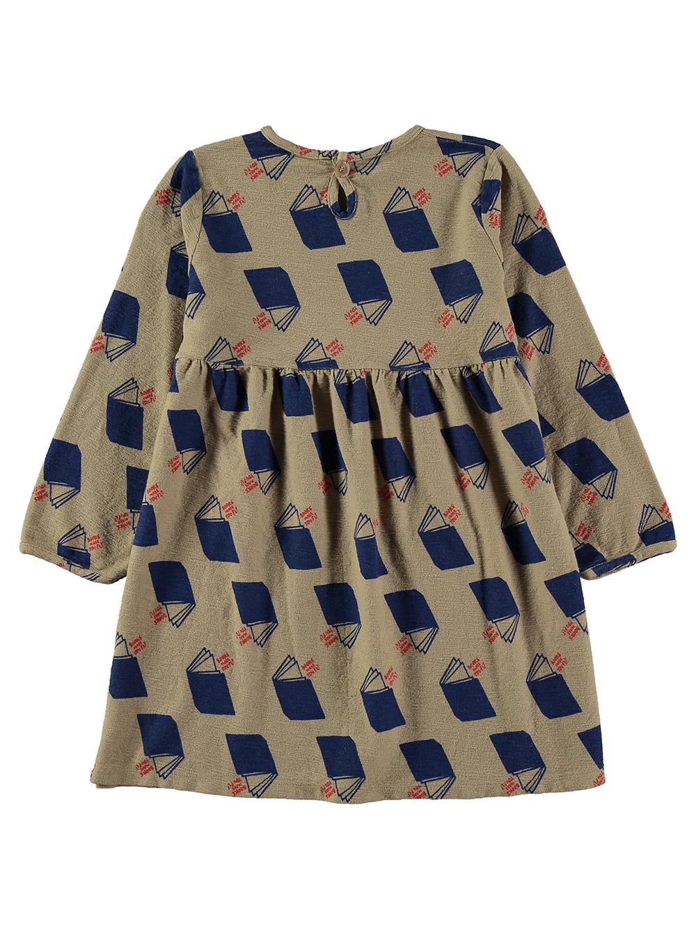 CAMEL BOOK PRINT DRESS