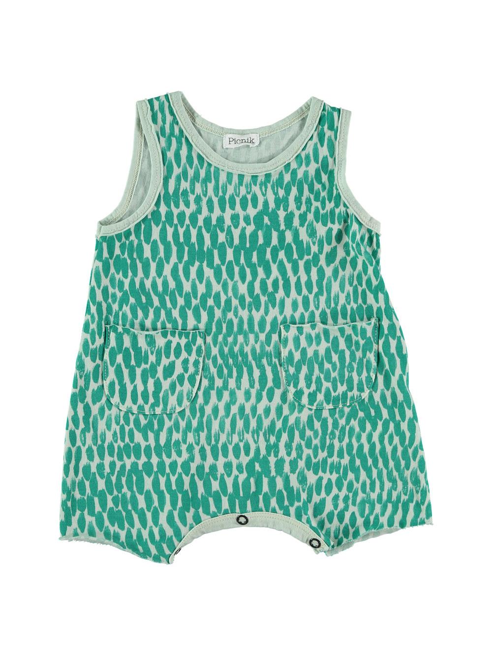 ANIMAL PRINT GREEN SUSPENDED JUMPSUIT
