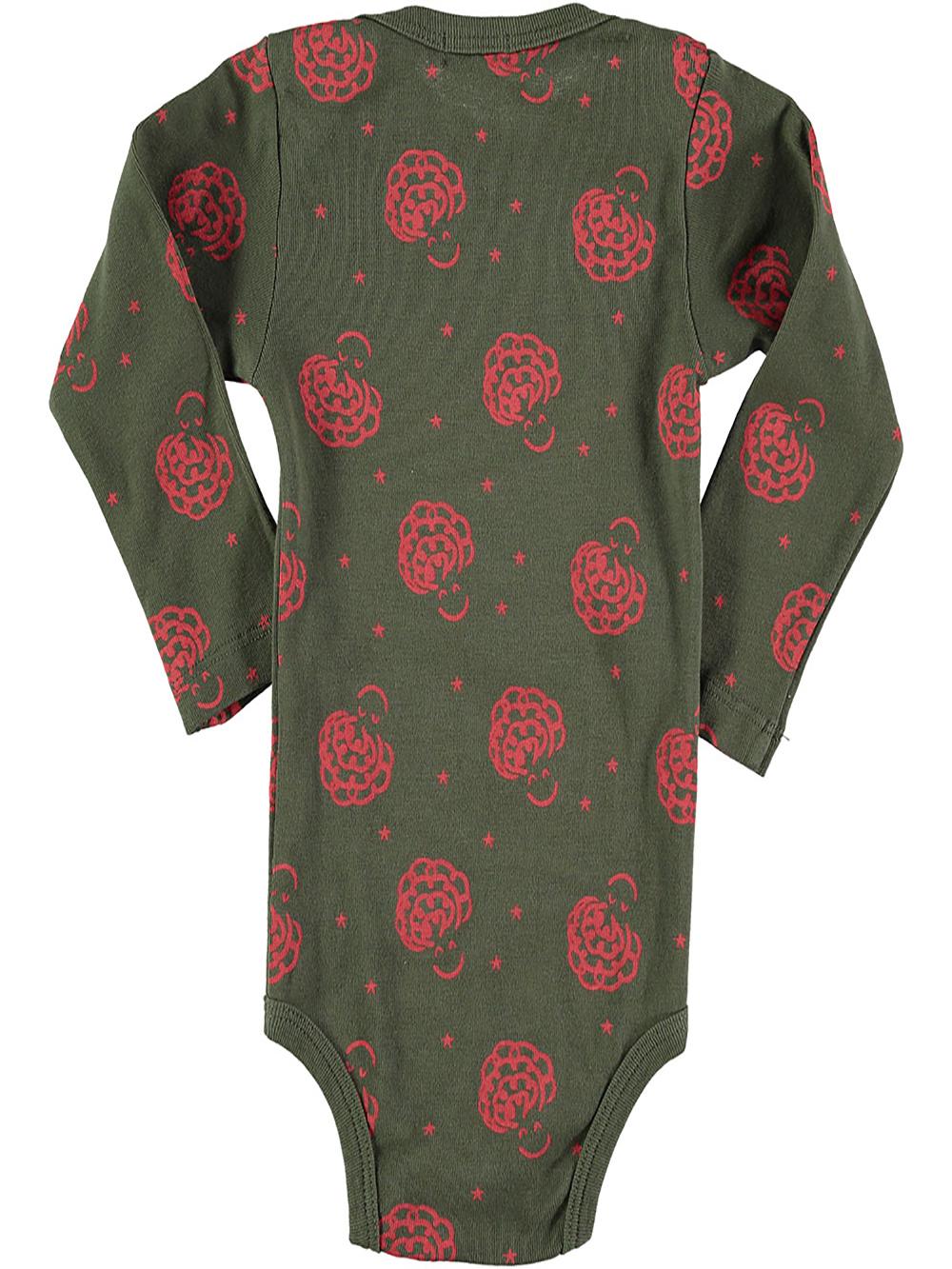 BODY MANGA LARGA ESTAMPADO RIZOS VERDE KAKI