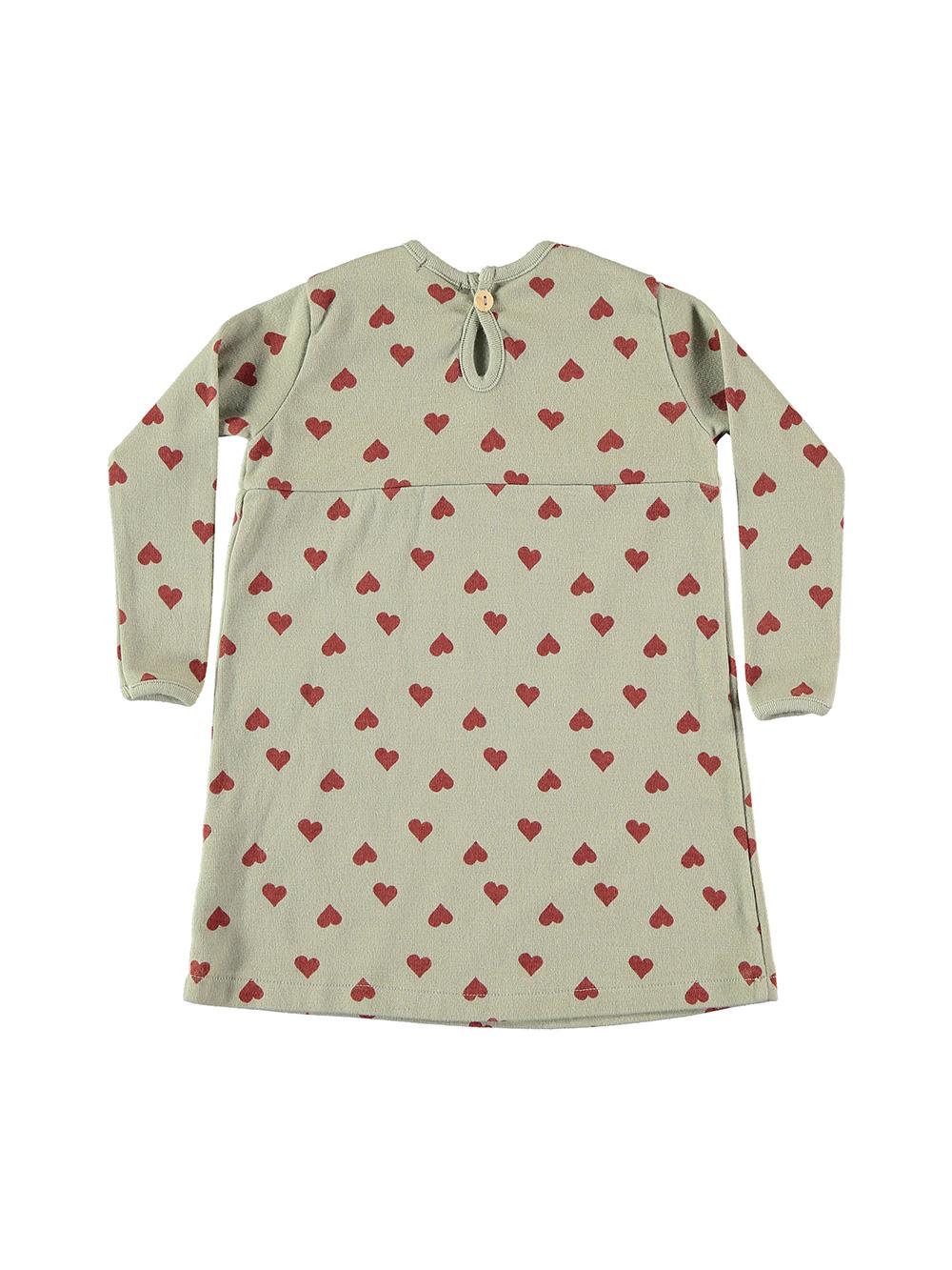 GREEN HEART PRINT BABY DRESS