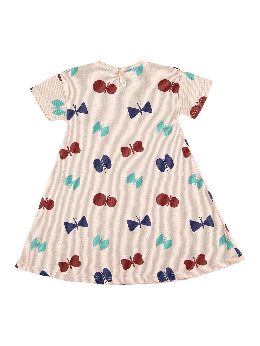 VESTIDO EVASÉ ESTAMPADO MARIPOSAS ROSA PALO