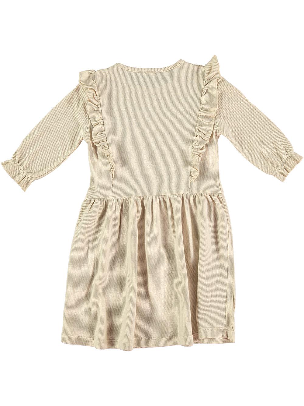VESTIDO MANGA TRES CUARTOS BORDADO CEREZAS BLANCO ROTO