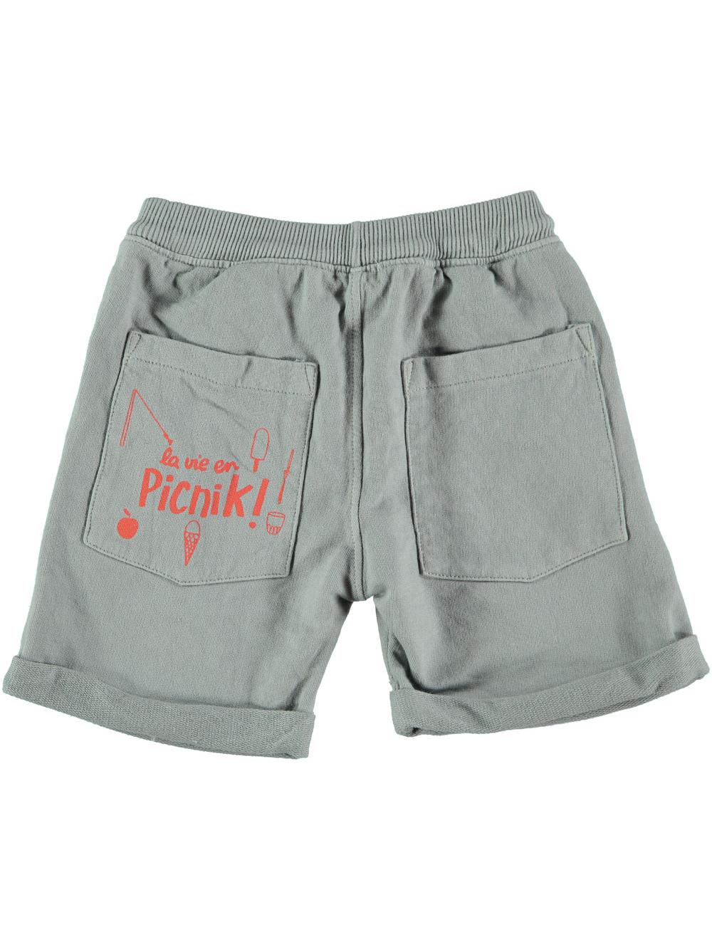 BERMUDAS NIÑO GRIS CON BOLSILLOS