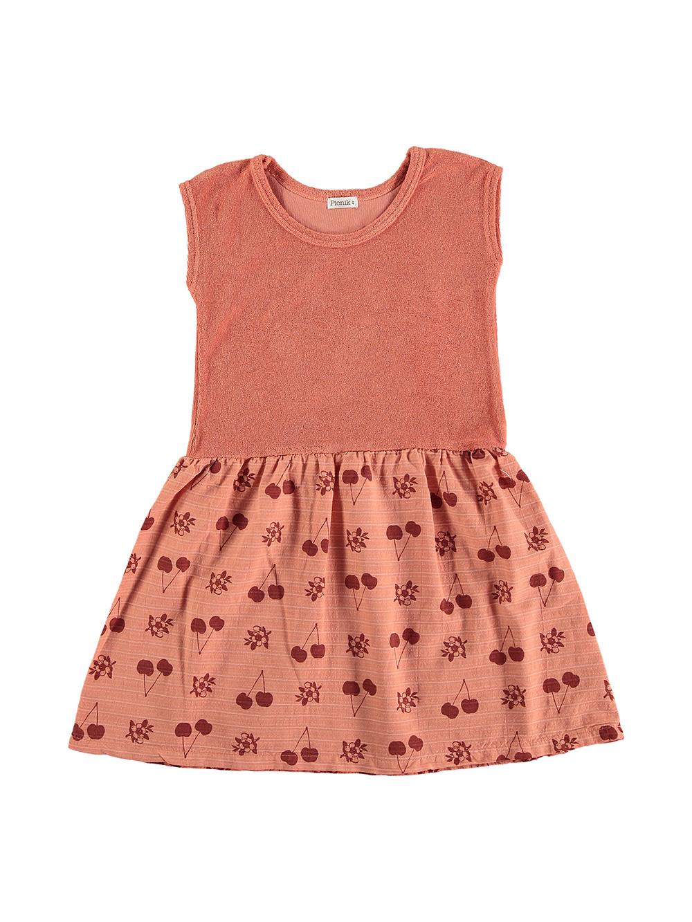 VESTIDO ESTAMPADO CEREZAS SALMÓN