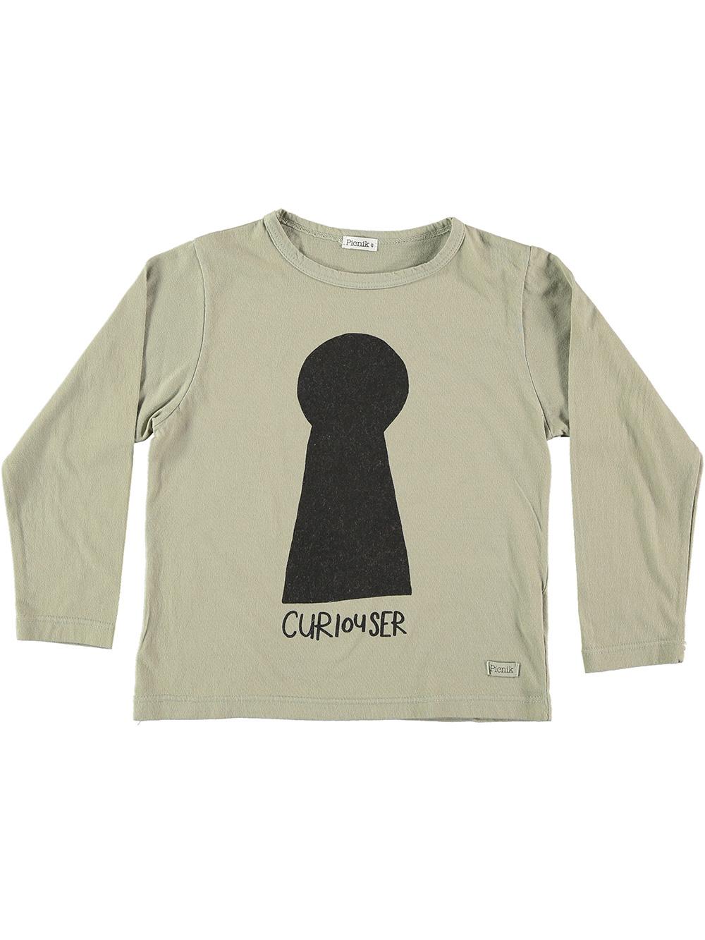 LIGHT GREEN LONG-SLEEVED T-SHIRT WITH KEYCHAIN