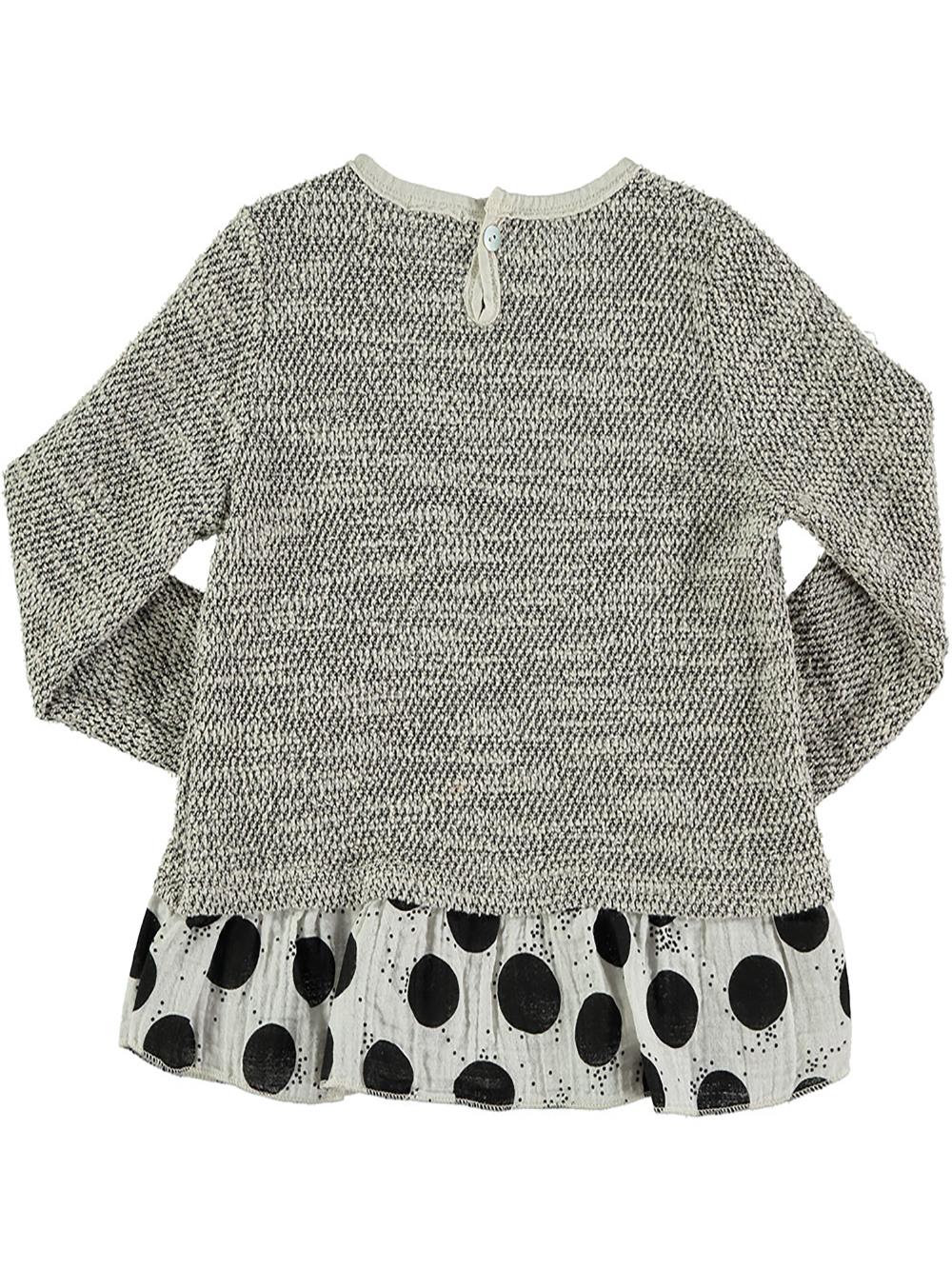 JERSEY VOLANTES ESTAMPADO TOPOS BLANCO