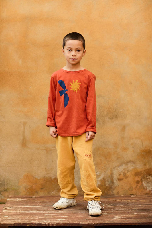 PEACH BIRD AND SUN T-SHIRT