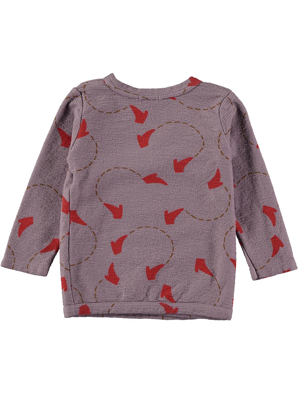 JERSEY CRUZADO ESTAMPADO ZAPATOS BAILARINES LILA