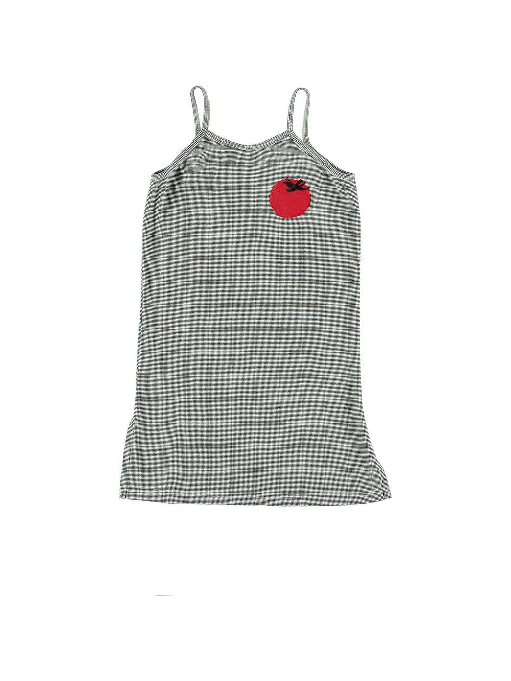 VESTIDO TIRANTES BORDADO TOMATE BLANCO Y NEGRO