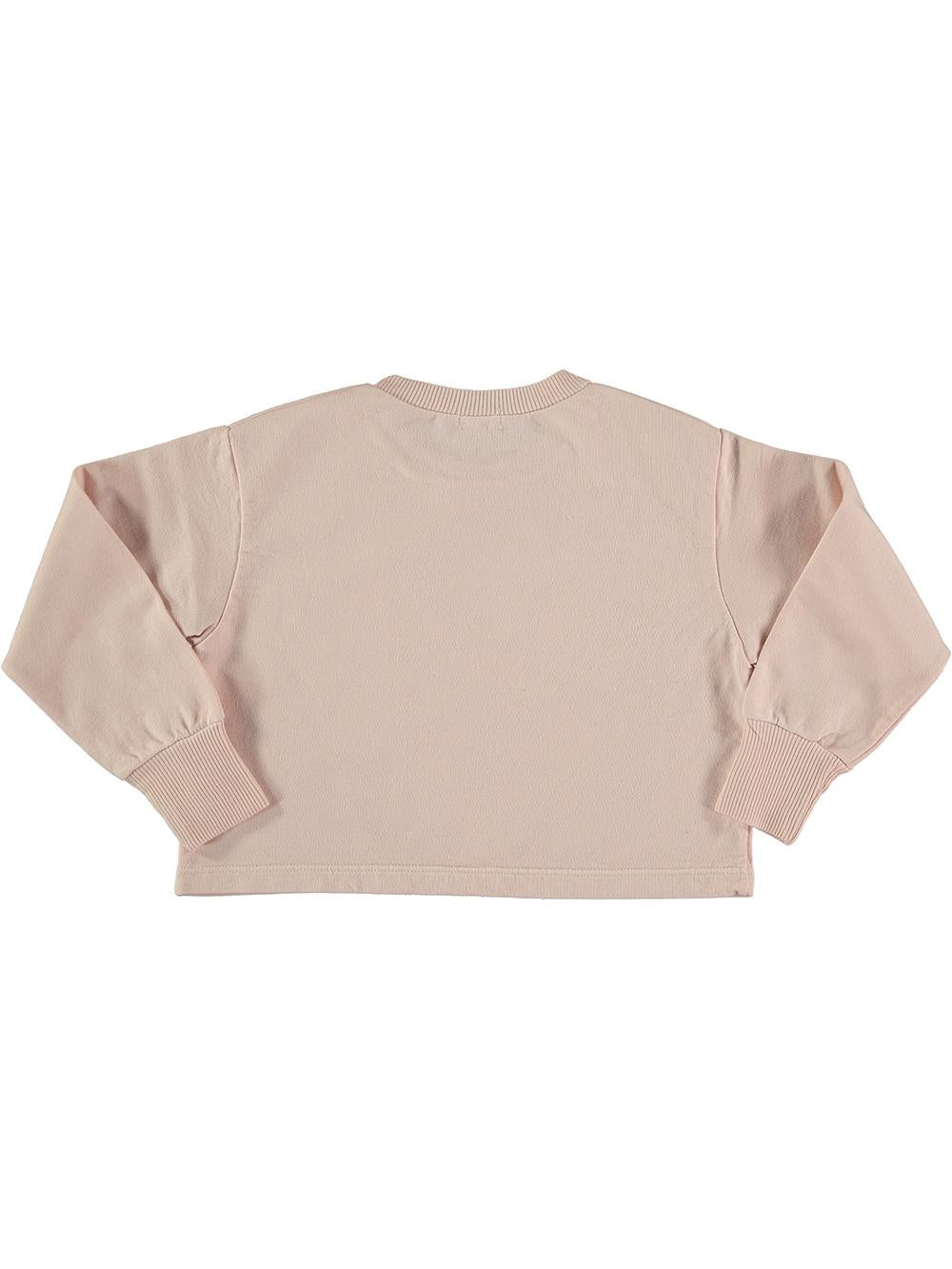 SUDADERA ROSA CROPPED FLOR ROJA