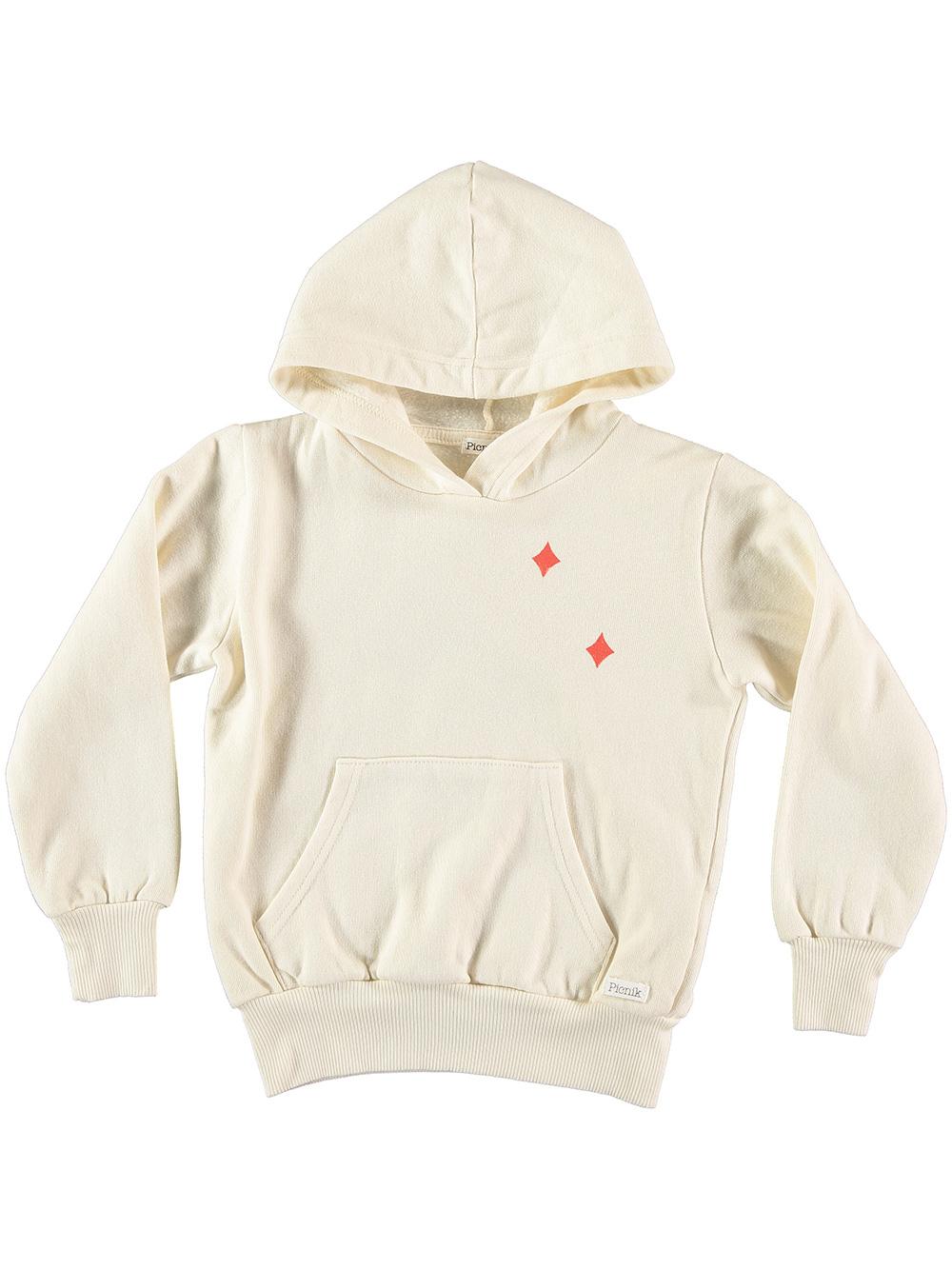 SUDADERA CAPUCHA ROMBOS BLANCO