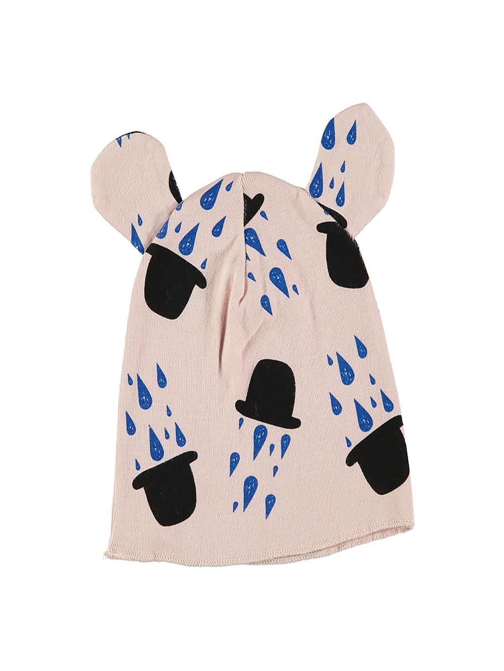 GORRO OREJAS BEBÉ ESTAMPADO SOMBREROS Y GOTAS ROSA PALO