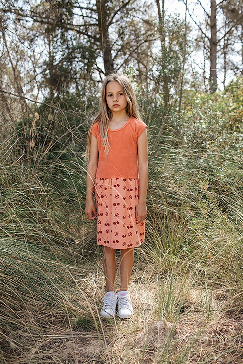 VESTIDO ESTAMPADO CEREZAS SALMÓN