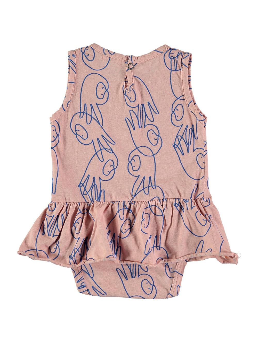 BODY TIRANTES VOLANTE ESTAMPADO MANOS CARAS ROSA