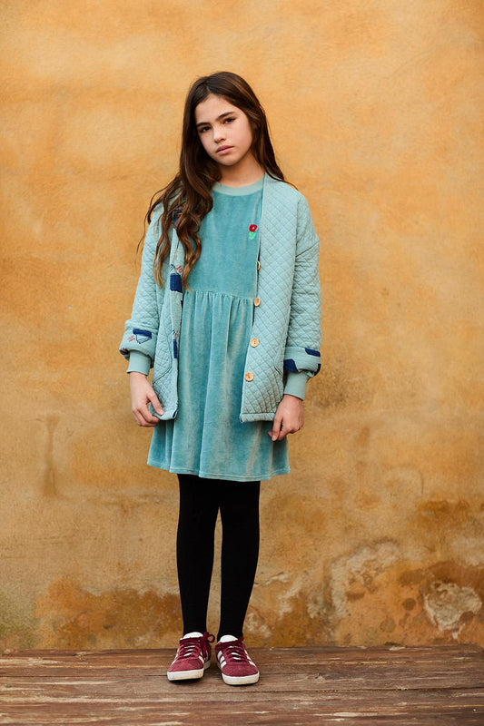 BLUE BIRD AND SUN QUILTED JACKET