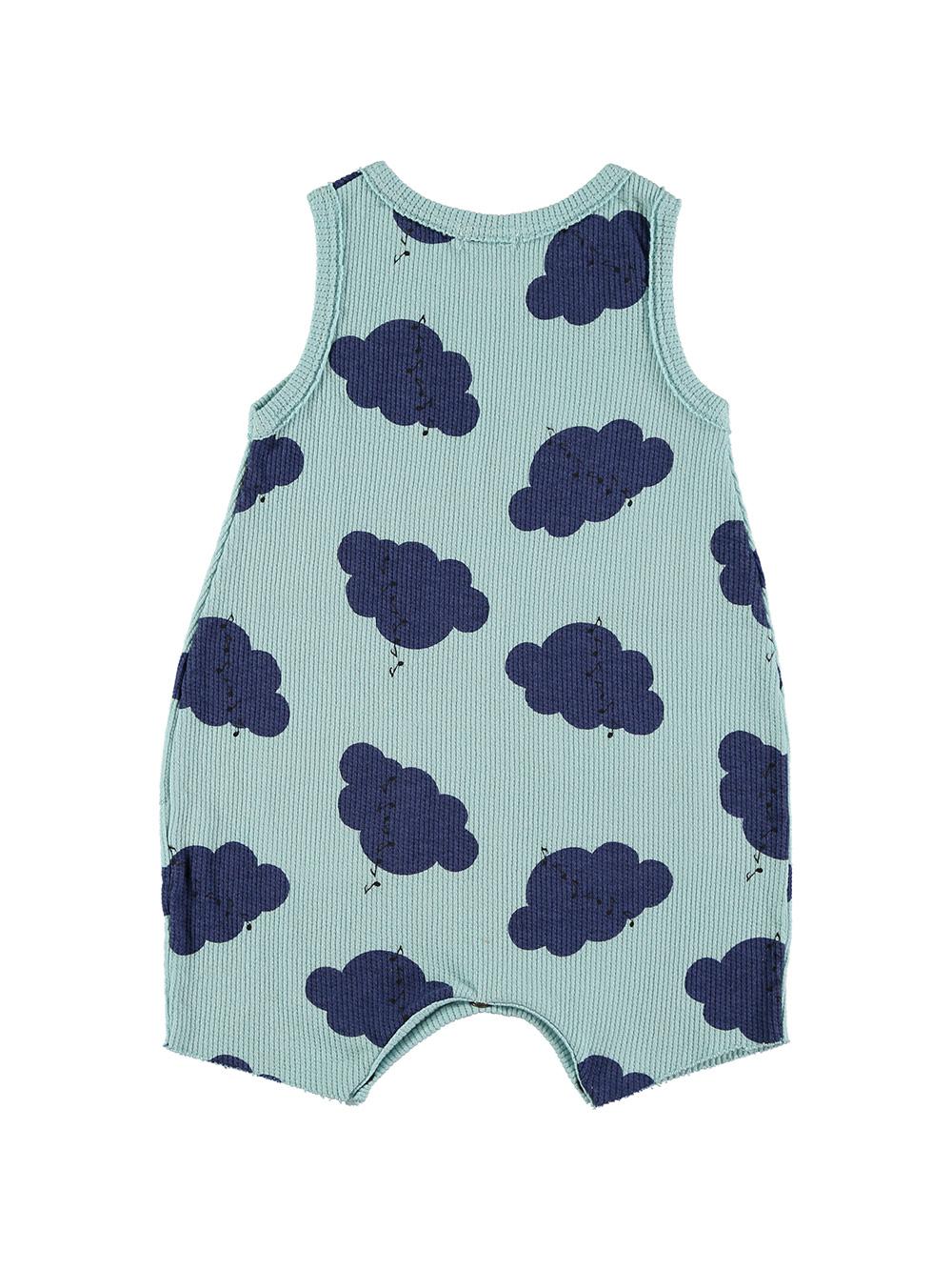 MONO TIRANTES ESTAMPADO NUBES Y NOTAS AZUL CLARO