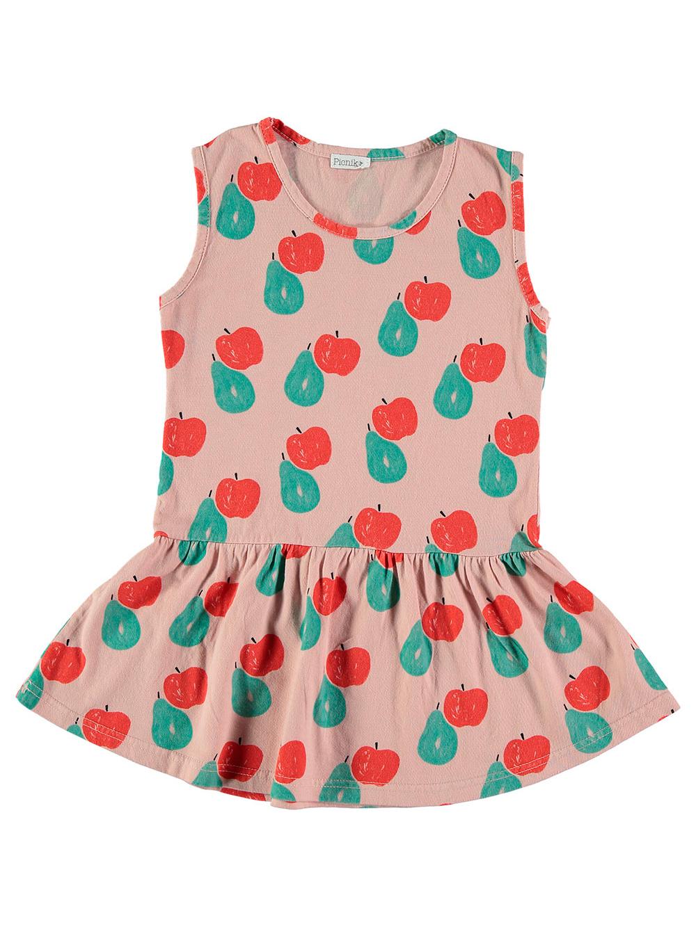 VESTIDO ESTAMPADO MANZANAS Y PERAS ROSA