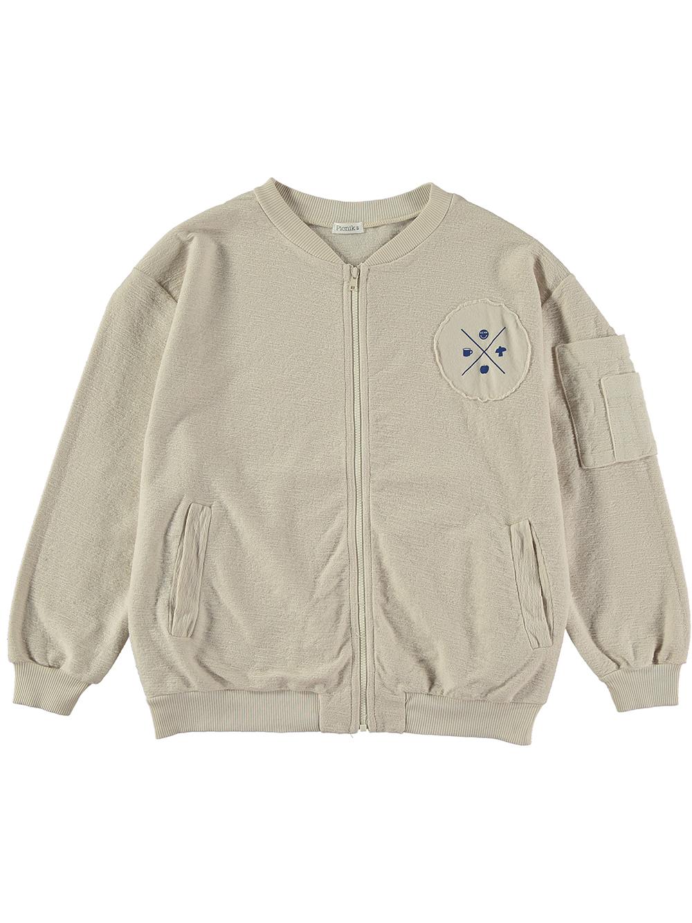 CHAQUETA CON CREMALLERA BLANCO ROTO