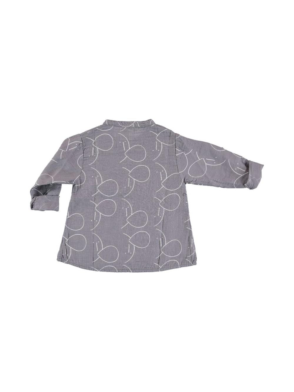 CAMISA MAO ESTAMPADO CARAS Y GLOBOS GRIS