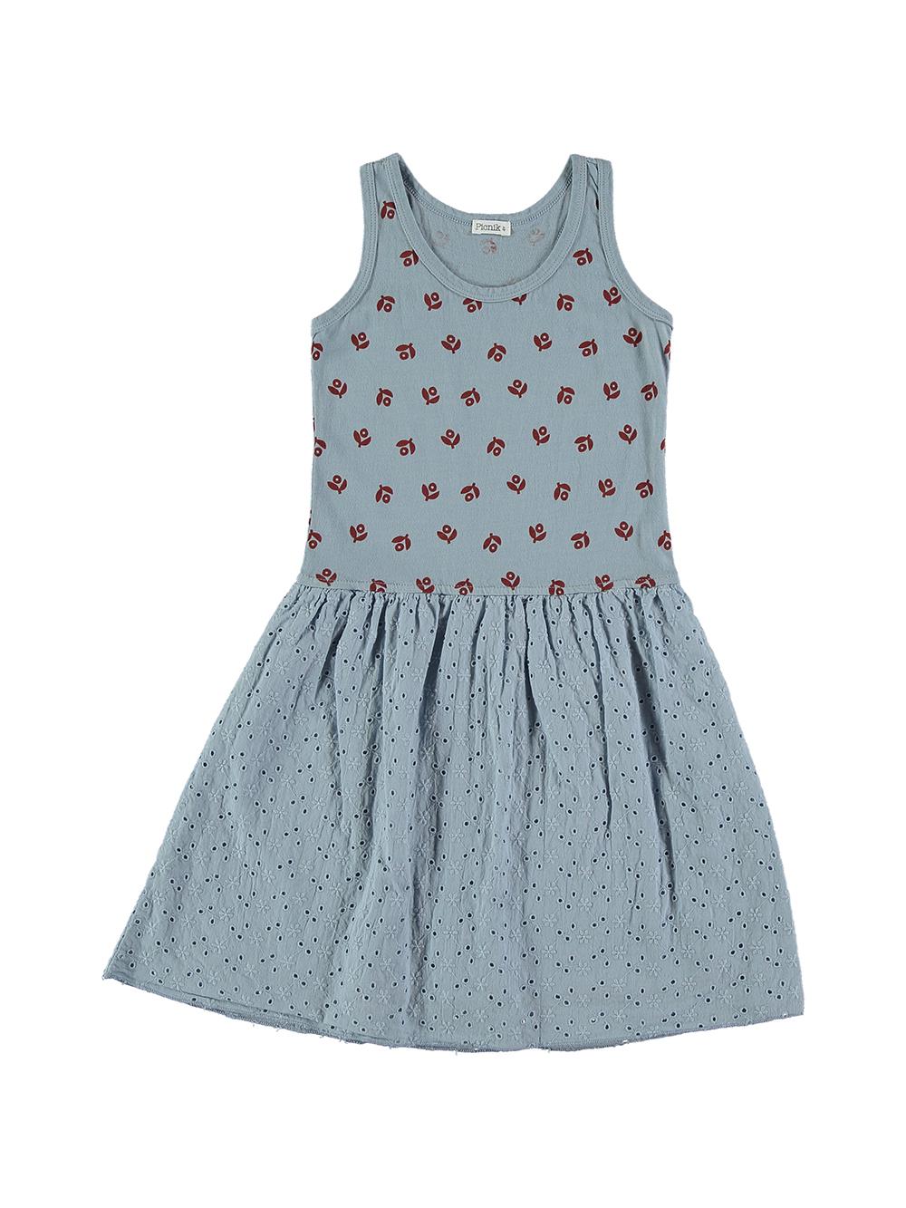 VESTIDO TIRANTES FLORES AZUL