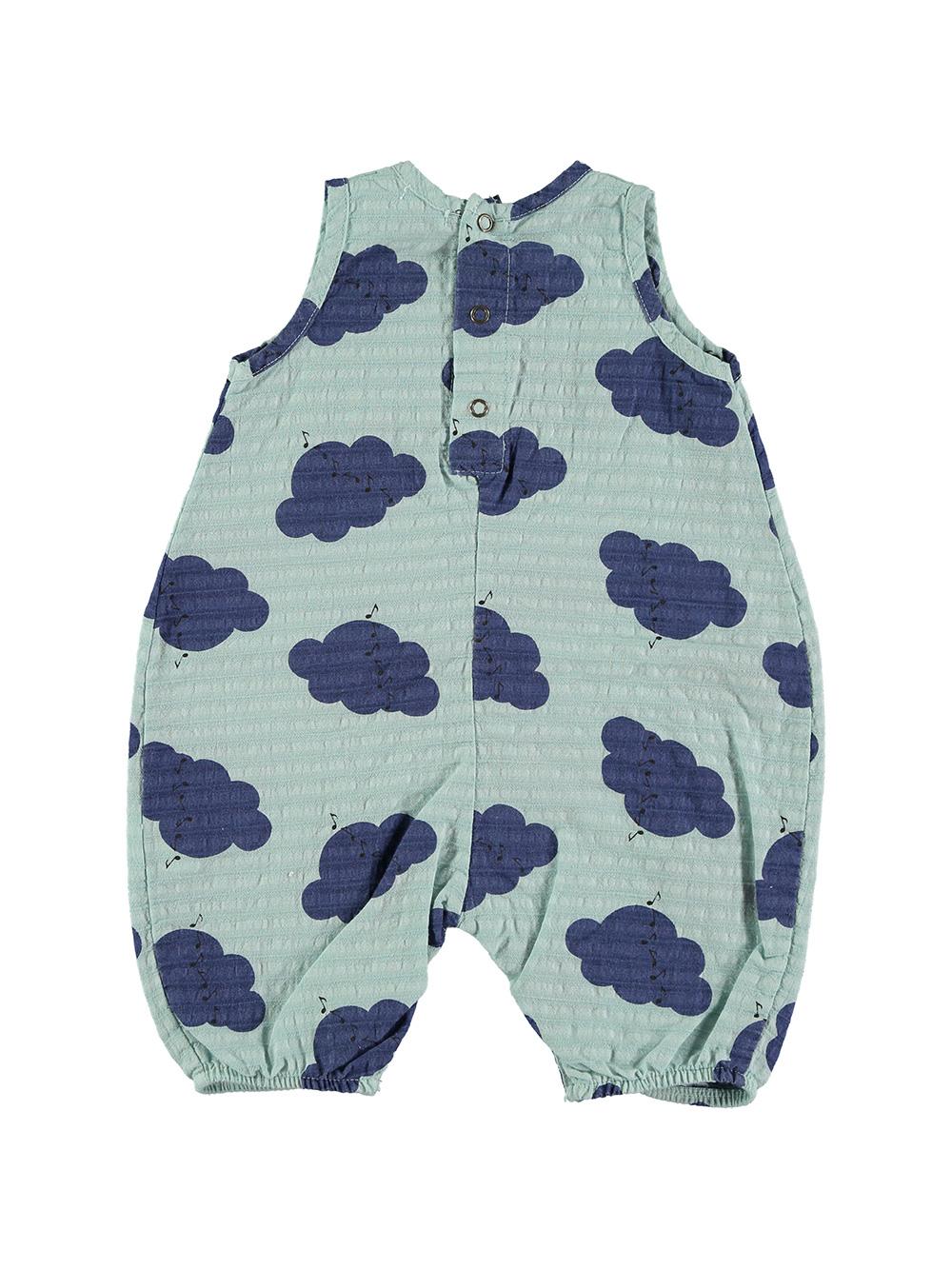 MONO RELAJADO ESTAMPADO NUBES Y NOTAS AZUL CLARO