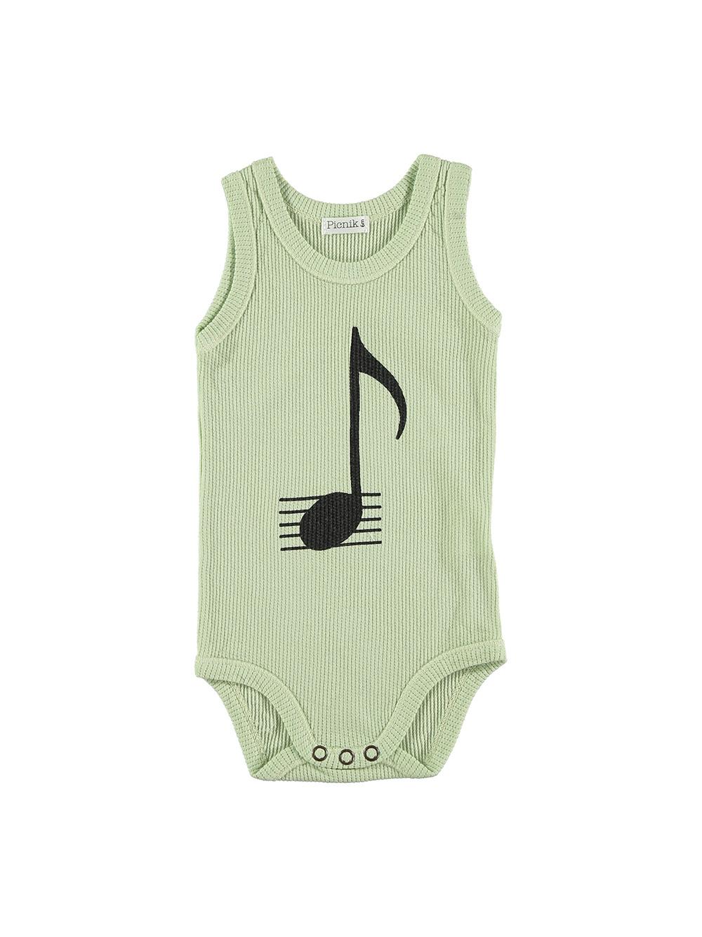 GREEN PENTAGRAM NOTE STRAPS BODYSUIT